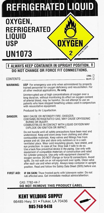 Liquid Label (Kent Oxygen Ln)